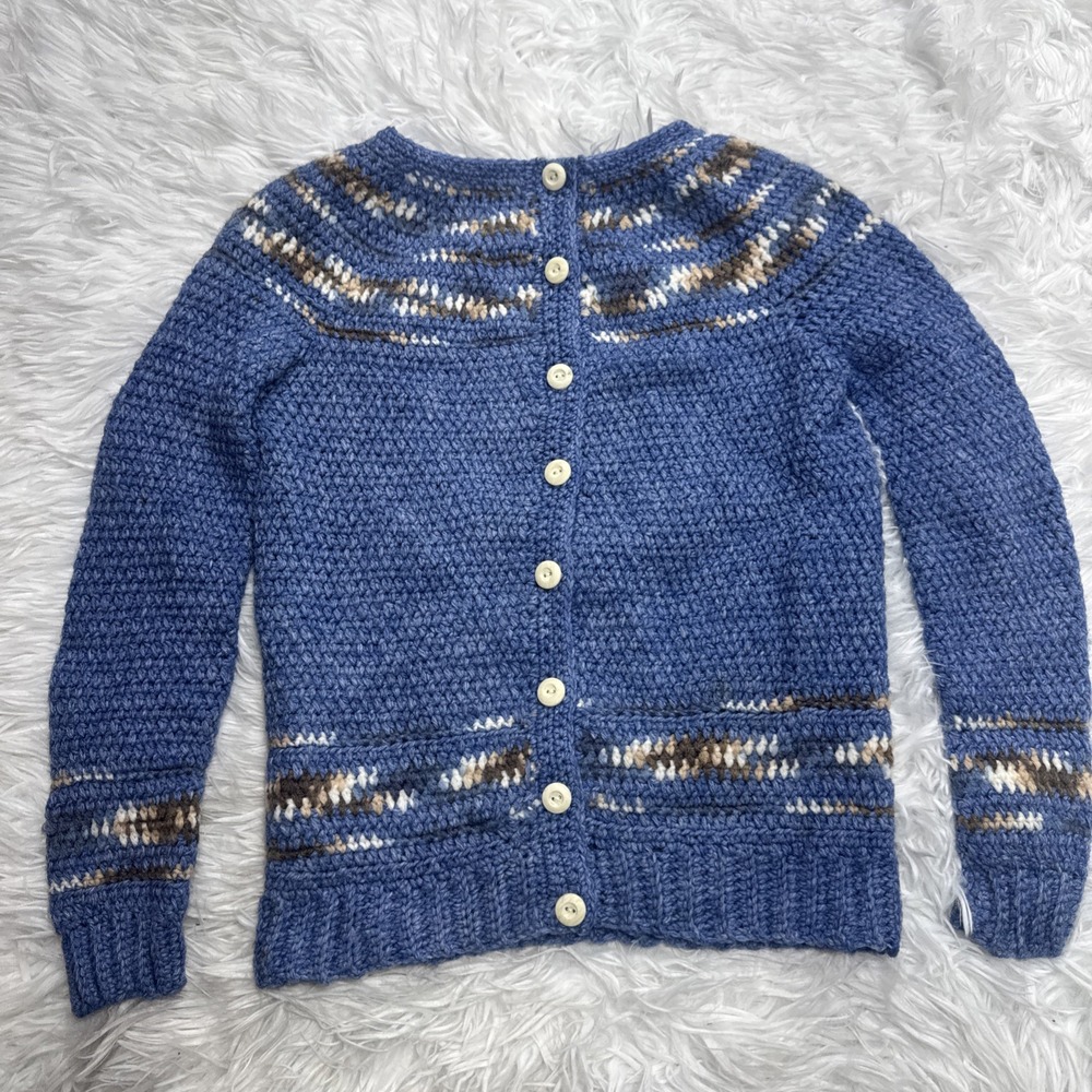 Handmade Argyle Print Knitted‎ Sweater Mens M Hand Knit Preppy Golf Tweed Diamon